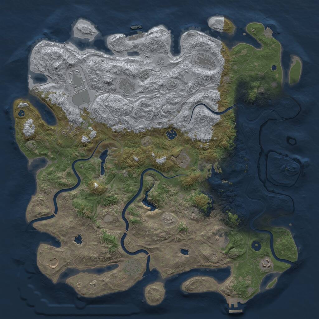 Rust Map: Procedural Map, Size: 4800, Seed: 318400398, 17 Monuments