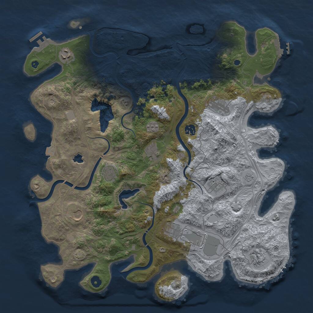 Rust Map: Procedural Map, Size: 4250, Seed: 1633010892, 17 Monuments