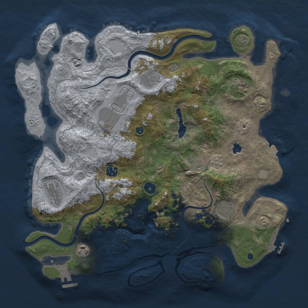 Rust Map: Procedural Map, Size: 4000, Seed: 32384756, 15 Monuments
