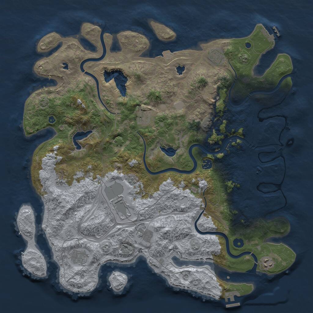 Rust Map: Procedural Map, Size: 4500, Seed: 73345561, 16 Monuments