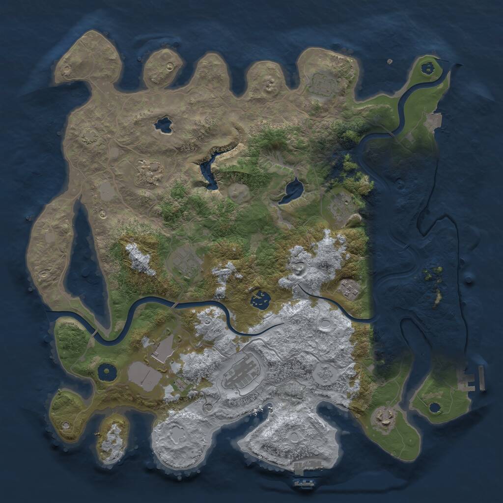 Rust Map: Procedural Map, Size: 4000, Seed: 5696989, 15 Monuments