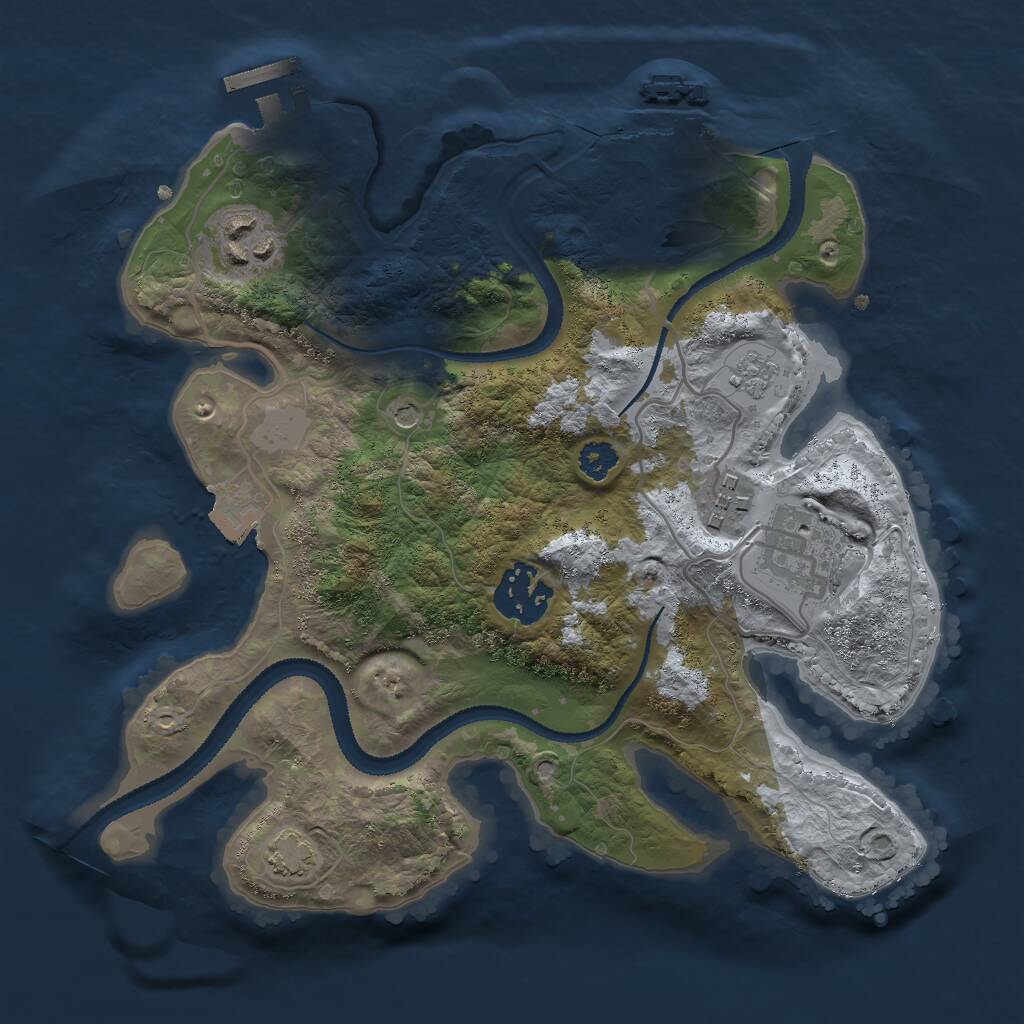 Rust Map: Procedural Map, Size: 2700, Seed: 958564321, 10 Monuments
