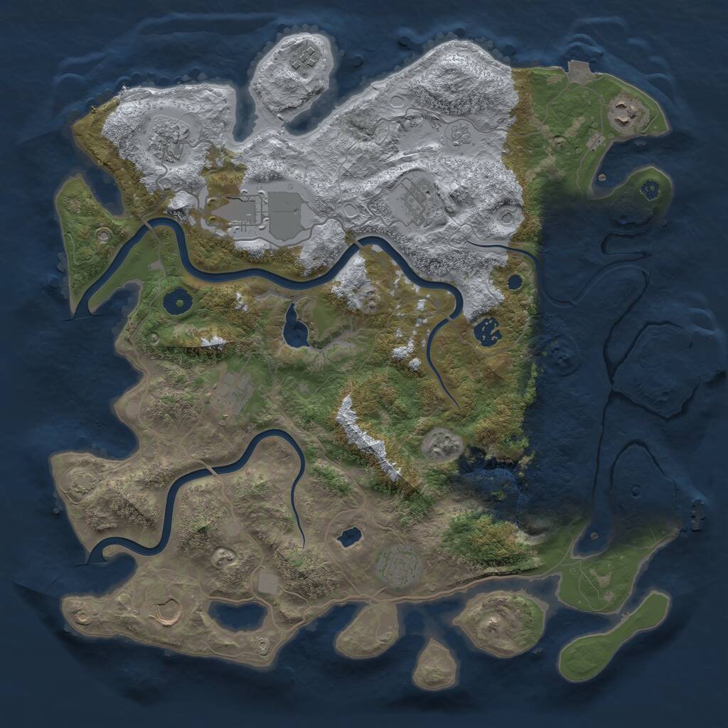 Rust Map: Procedural Map, Size: 4000, Seed: 1277475585, 15 Monuments