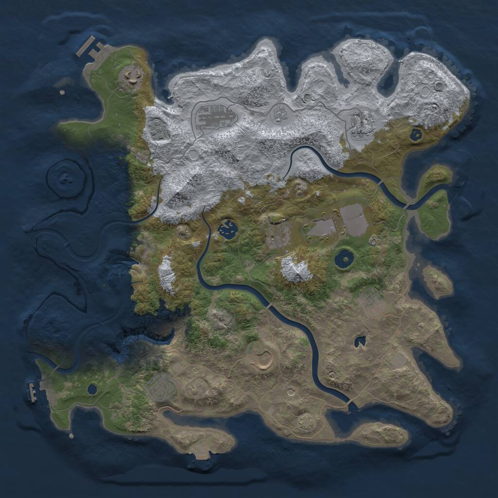 Rust Map: Procedural Map, Size: 4050, Seed: 368824268, 16 Monuments