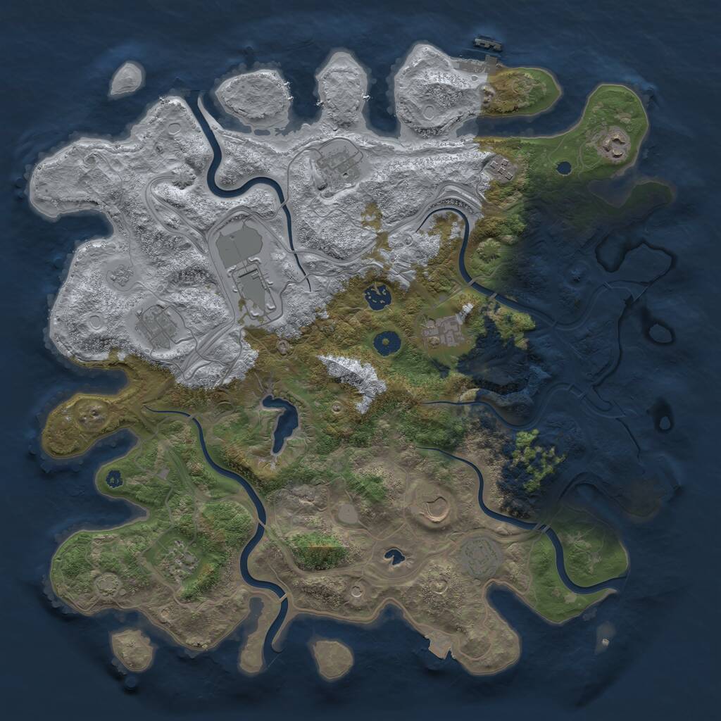 Rust Map: Procedural Map, Size: 4250, Seed: 1406016537, 16 Monuments