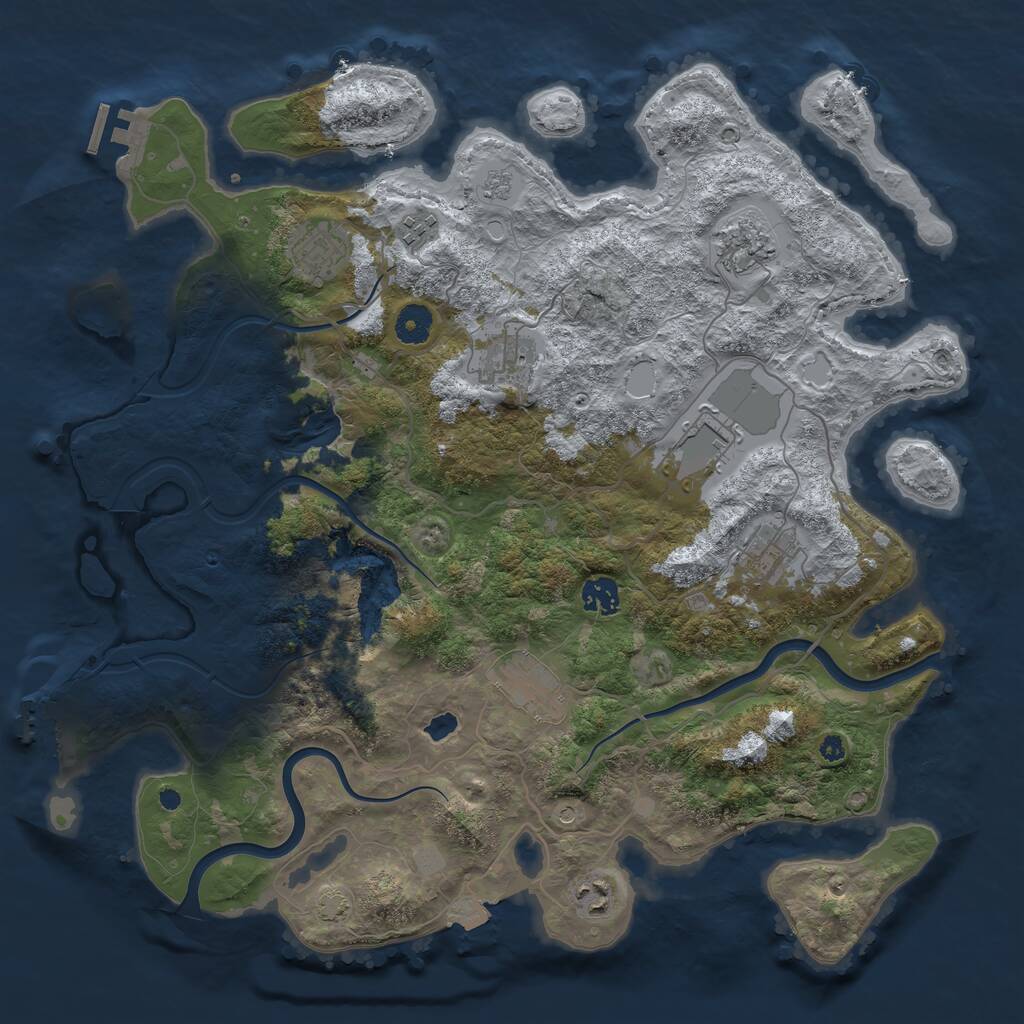 Rust Map: Procedural Map, Size: 4000, Seed: 85468, 15 Monuments