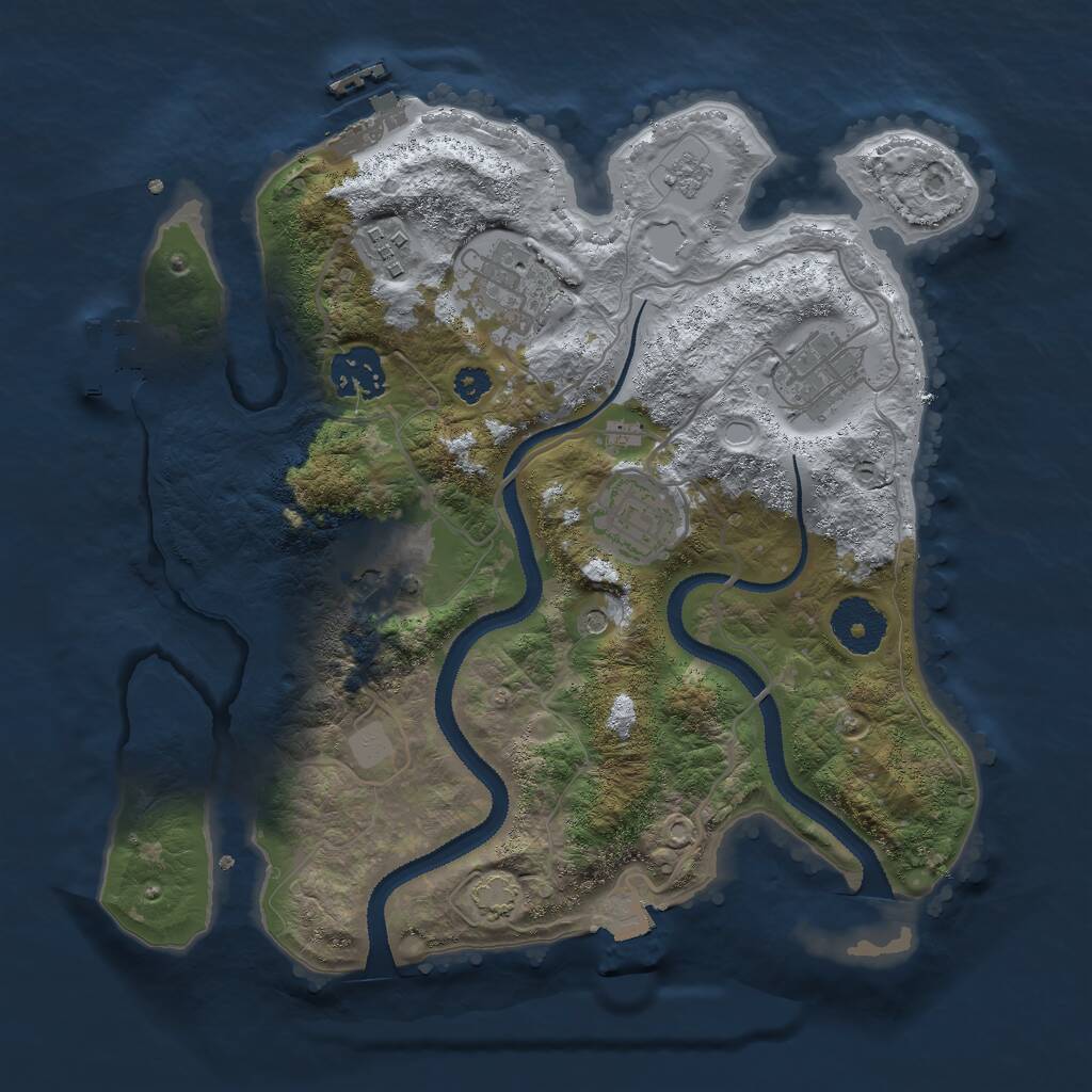 Rust Map: Procedural Map, Size: 3000, Seed: 2908, 12 Monuments