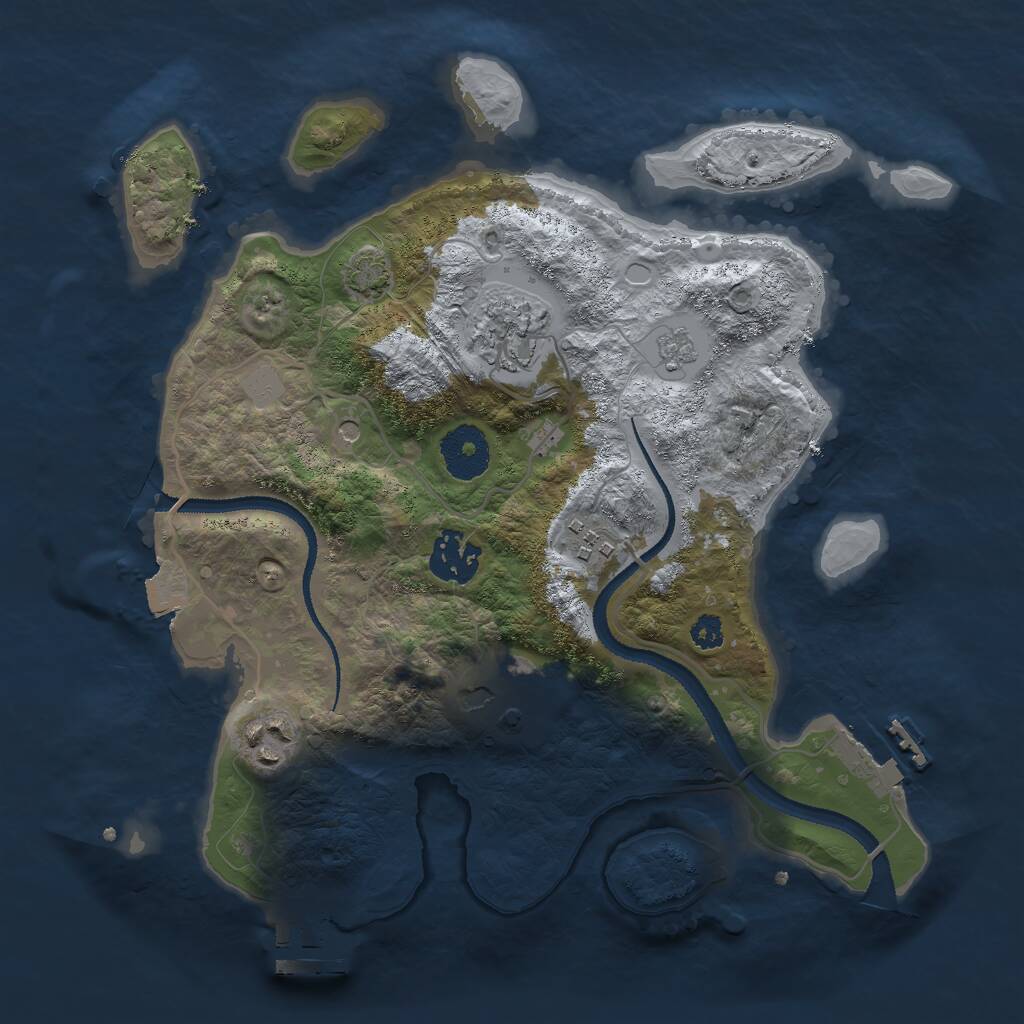 Rust Map: Procedural Map, Size: 3000, Seed: 611829342, 11 Monuments