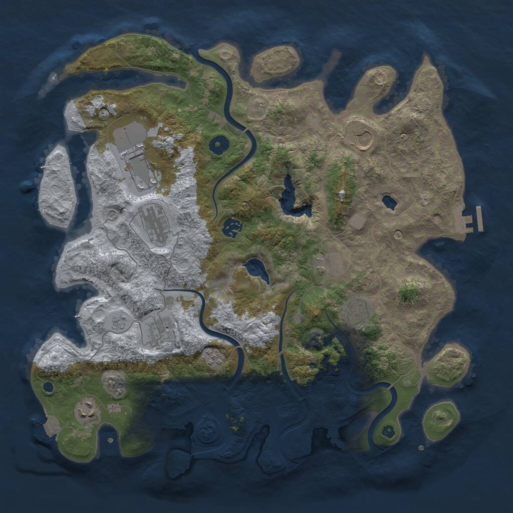 Rust Map: Procedural Map, Size: 4000, Seed: 671519969, 14 Monuments