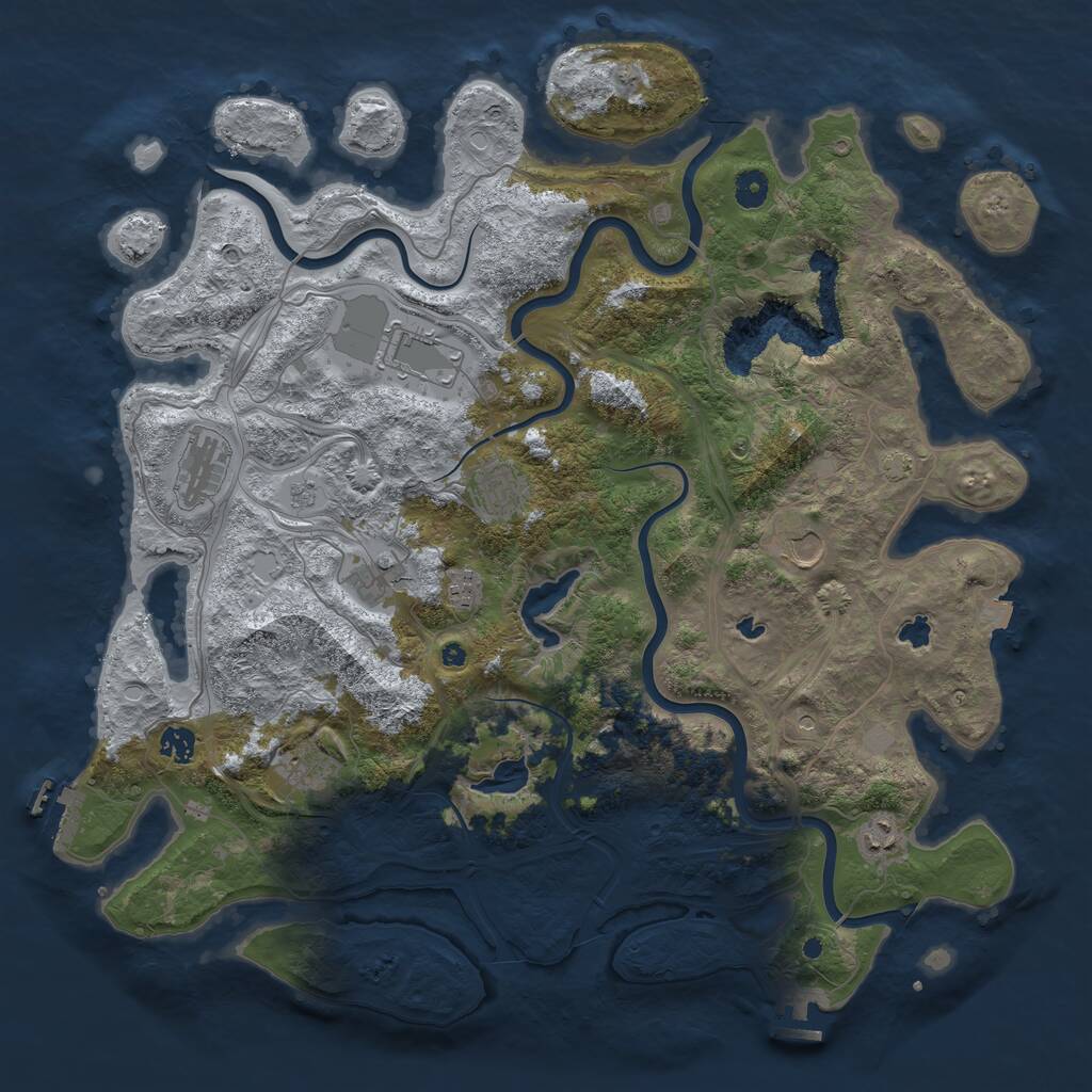 Rust Map: Procedural Map, Size: 4500, Seed: 1695984470, 15 Monuments