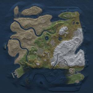 Thumbnail Rust Map: Procedural Map, Size: 3500, Seed: 878799697, 14 Monuments