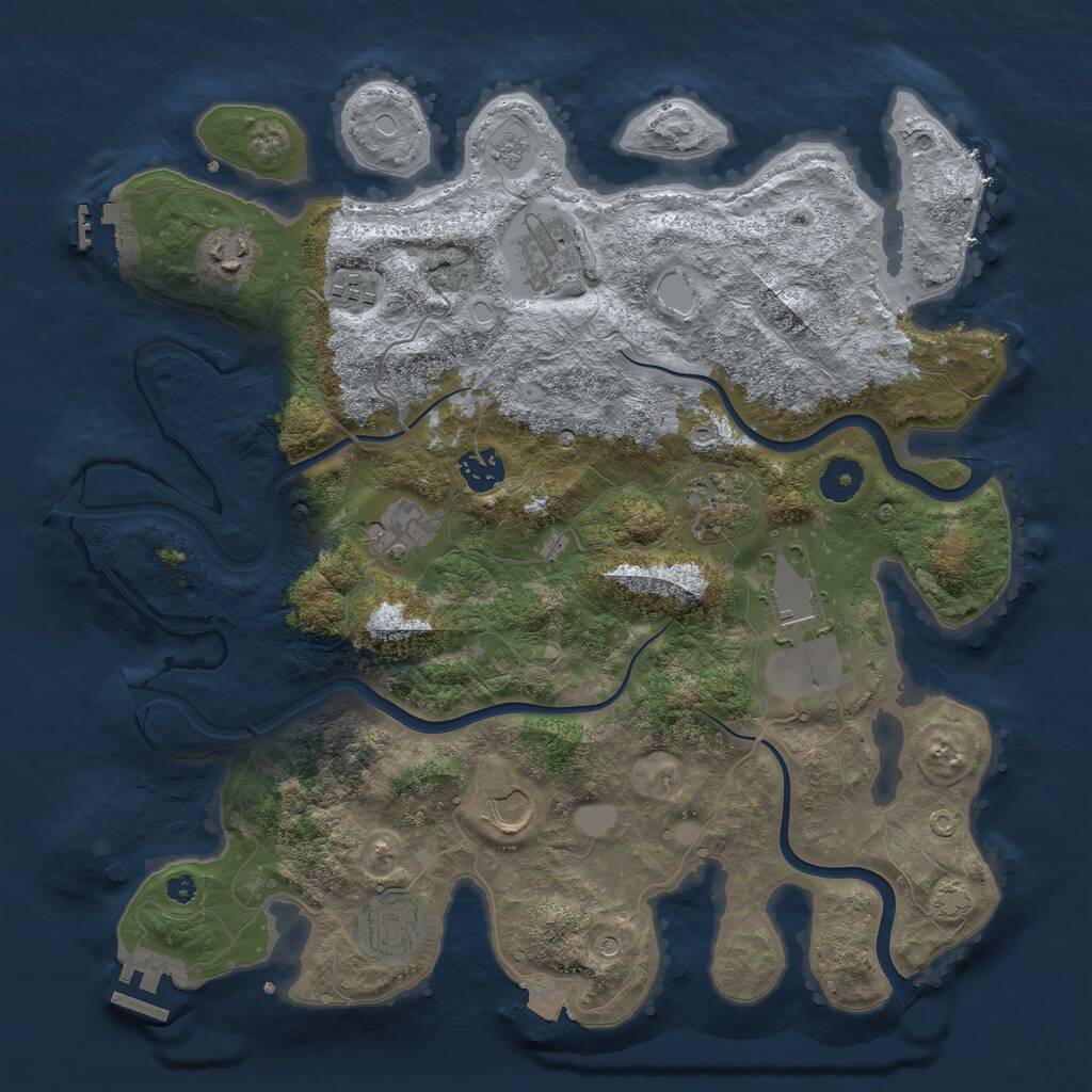 Rust Map: Procedural Map, Size: 3750, Seed: 1832565606, 15 Monuments
