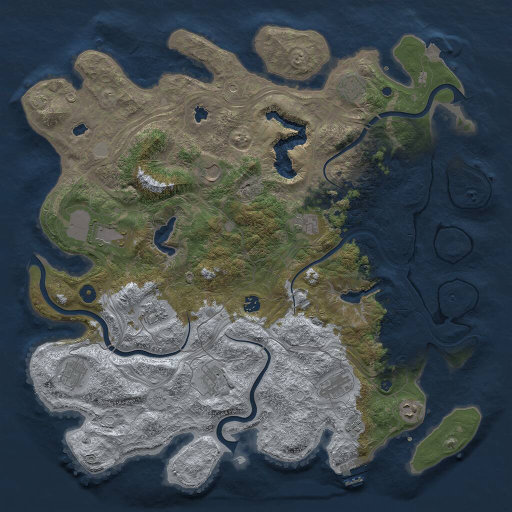 Rust Map: Procedural Map, Size: 4500, Seed: 20260801, 16 Monuments