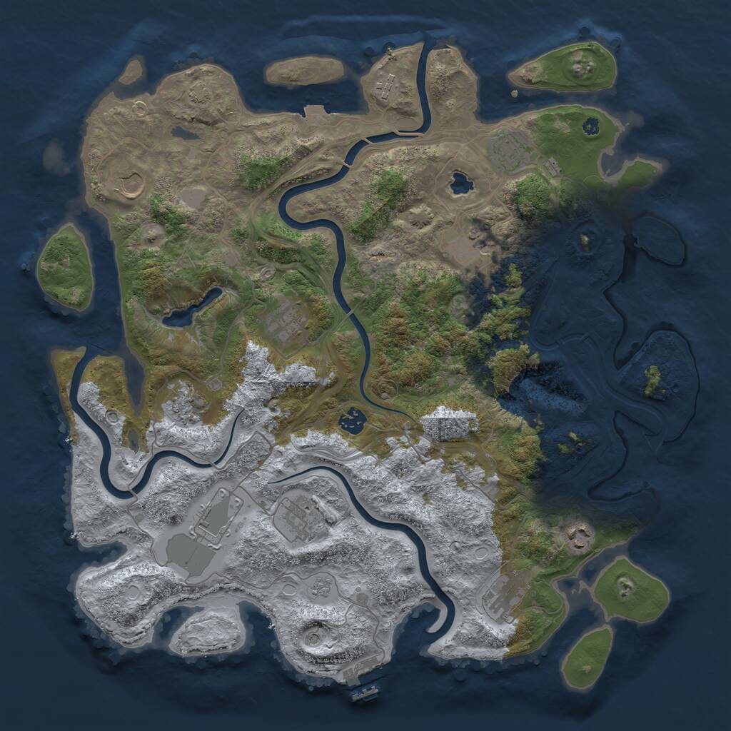 Rust Map: Procedural Map, Size: 4250, Seed: 1117574251, 16 Monuments