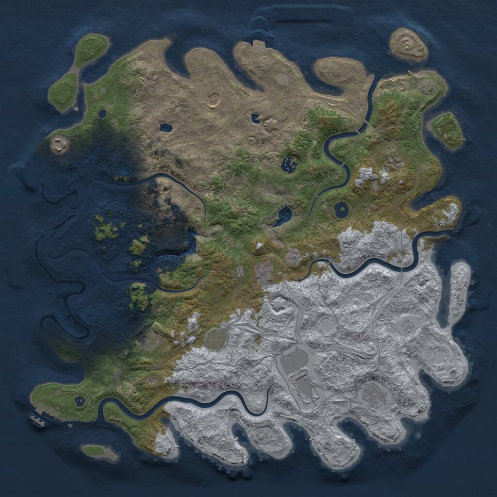 Rust Map: Procedural Map, Size: 4800, Seed: 35718744, 16 Monuments