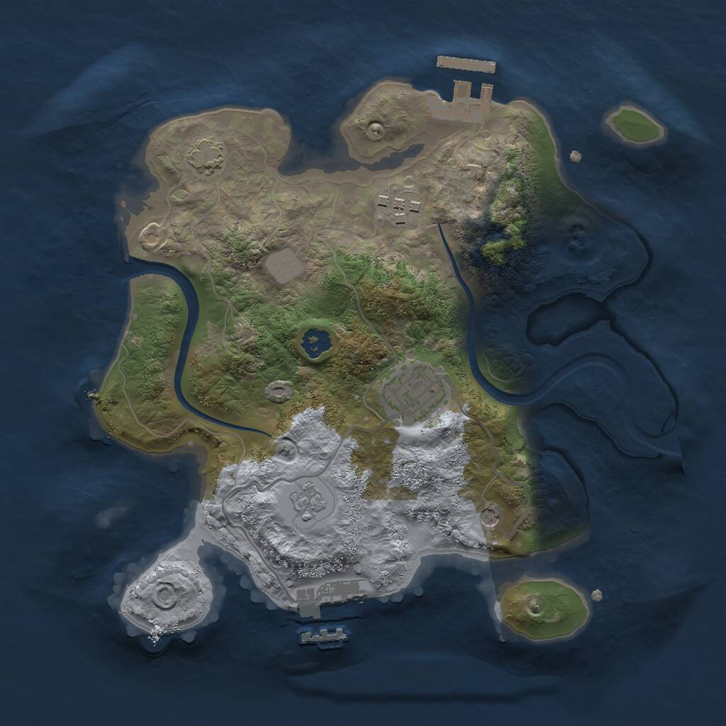 Rust Map: Procedural Map, Size: 2500, Seed: 1488773780, 8 Monuments