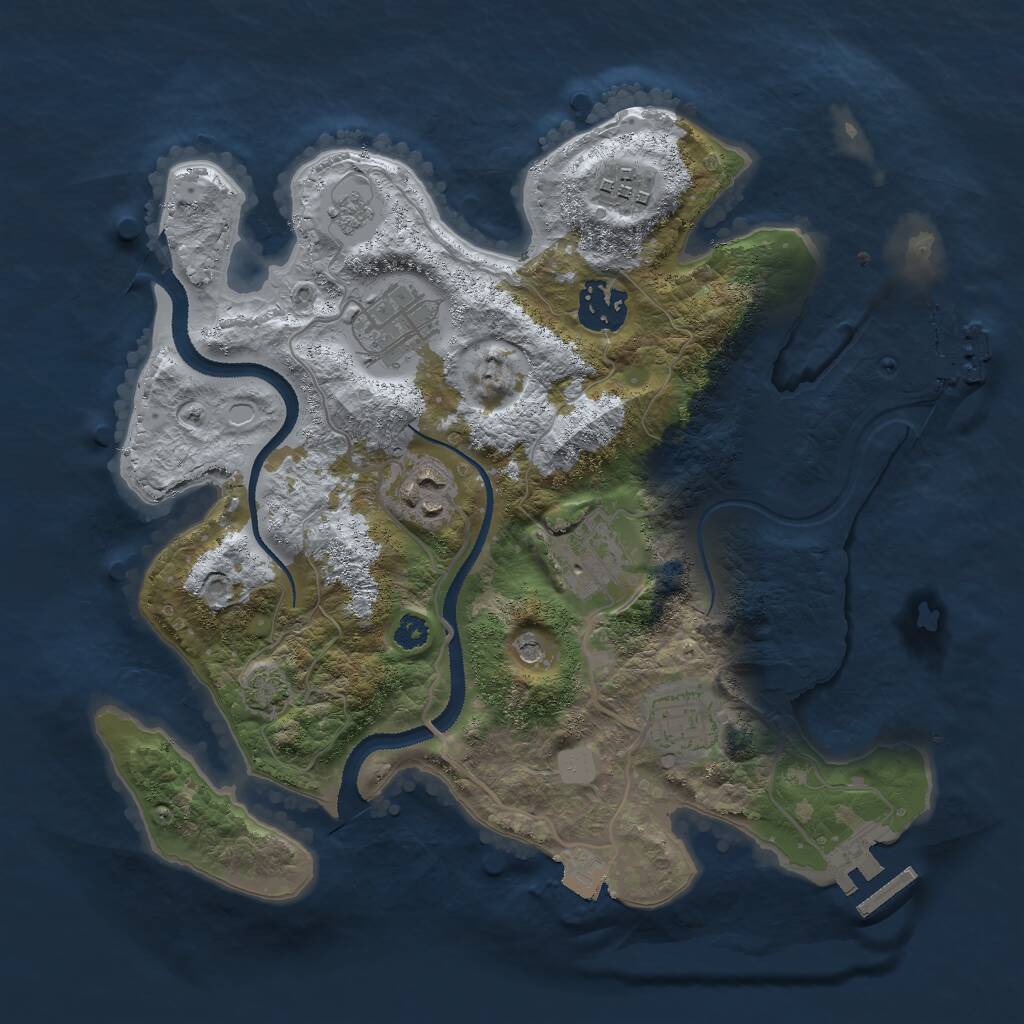 Rust Map: Procedural Map, Size: 3000, Seed: 787898, 12 Monuments