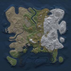 Thumbnail Rust Map: Procedural Map, Size: 3750, Seed: 1785585632, 15 Monuments