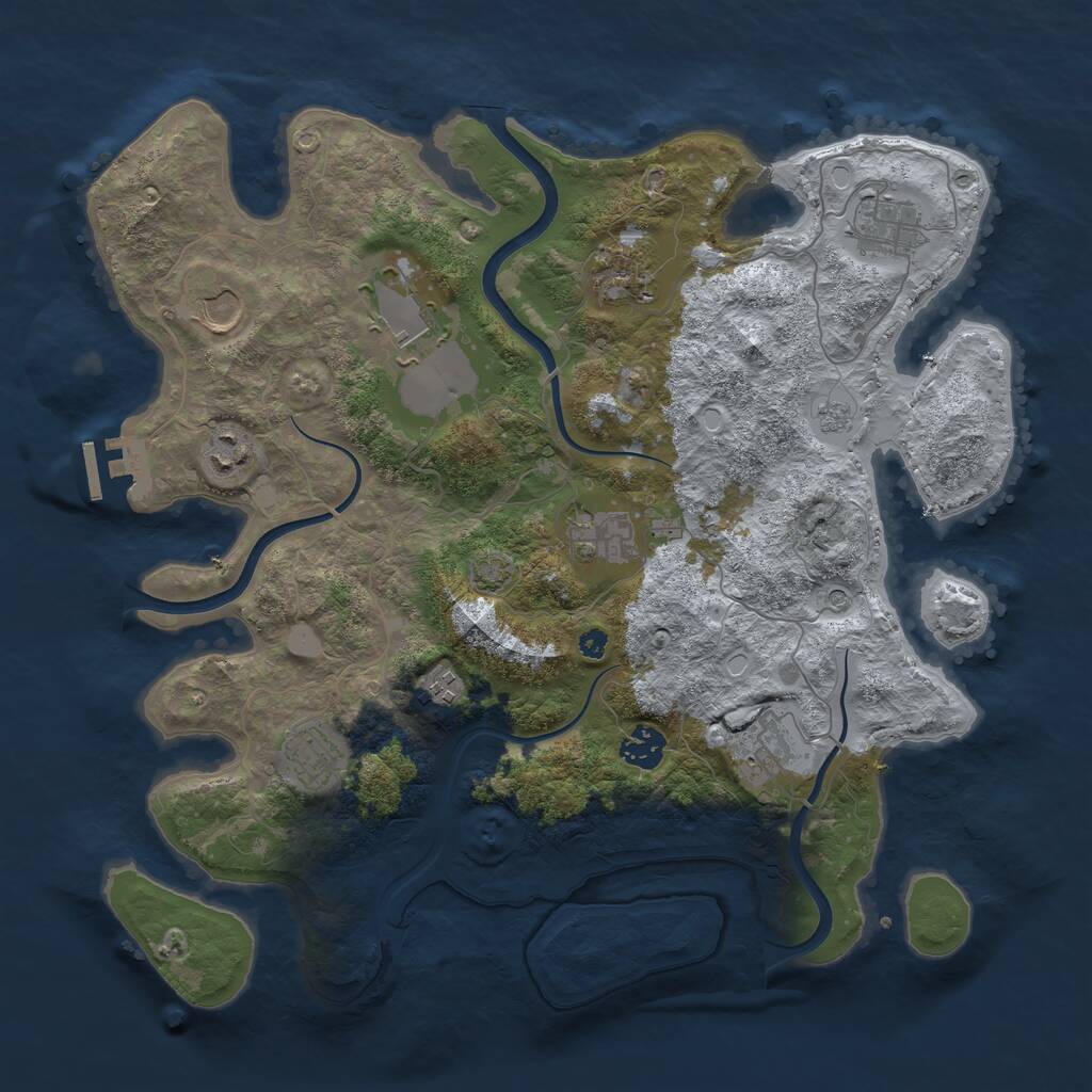 Rust Map: Procedural Map, Size: 3750, Seed: 1785585632, 15 Monuments