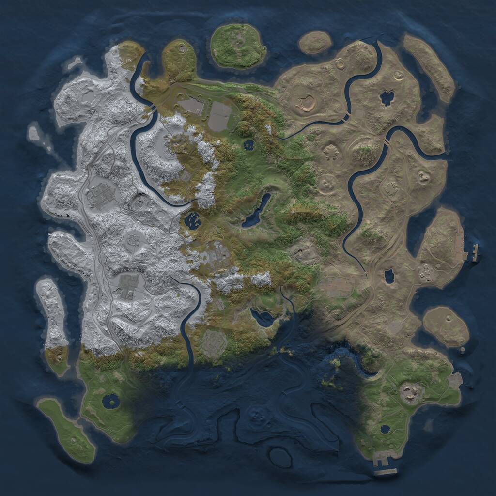 Rust Map: Procedural Map, Size: 4500, Seed: 1547933822, 17 Monuments