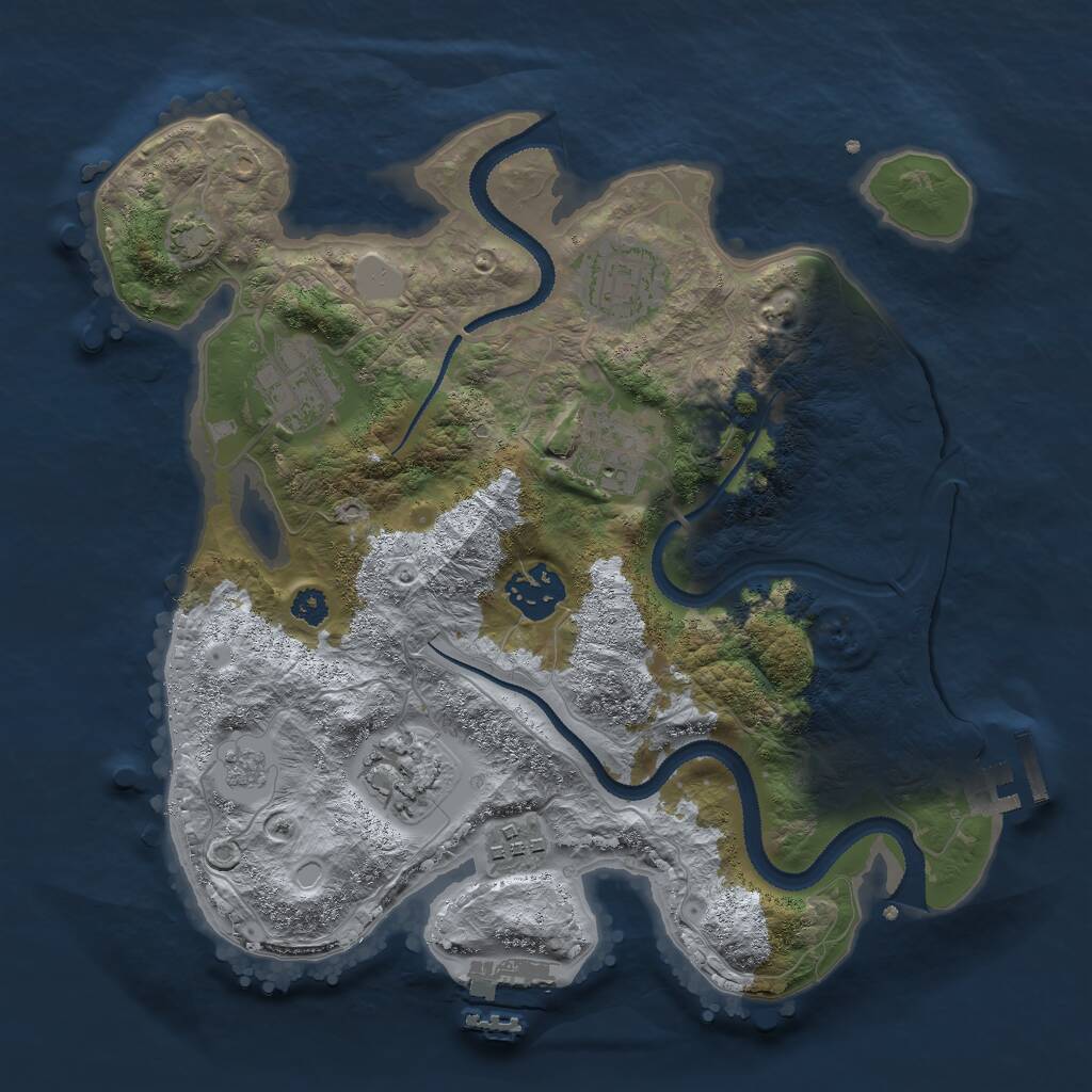 Rust Map: Procedural Map, Size: 3000, Seed: 21703, 11 Monuments