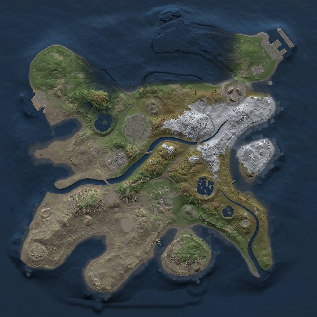 Rust Map: Procedural Map, Size: 2700, Seed: 1785585676, 10 Monuments