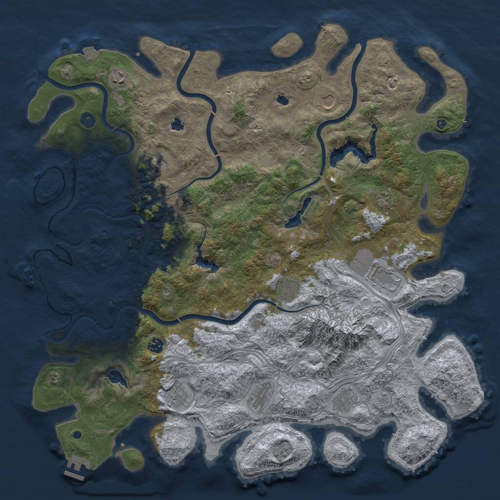 Rust Map: Procedural Map, Size: 5000, Seed: 1630865942, 17 Monuments