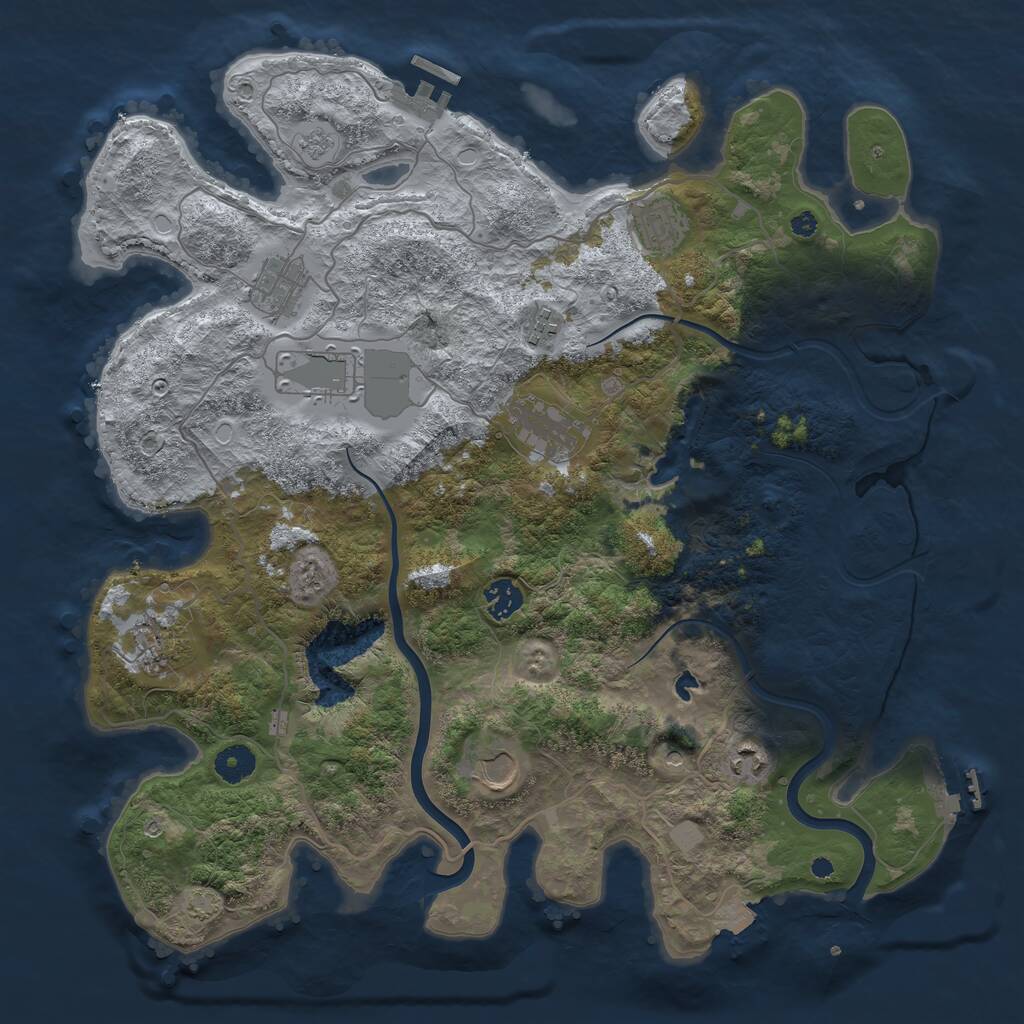 Rust Map: Procedural Map, Size: 4000, Seed: 573226421, 15 Monuments
