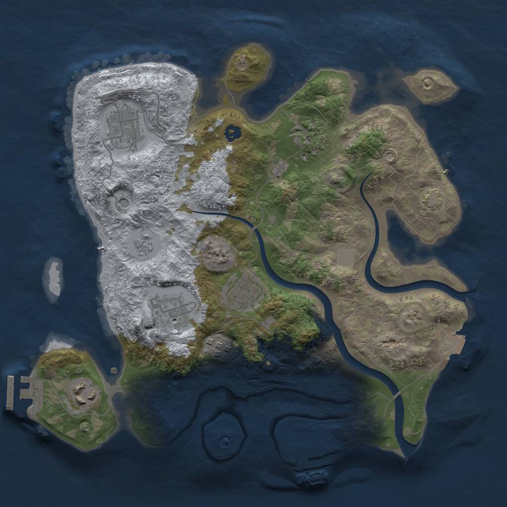 Rust Map: Procedural Map, Size: 3000, Seed: 963346068, 12 Monuments