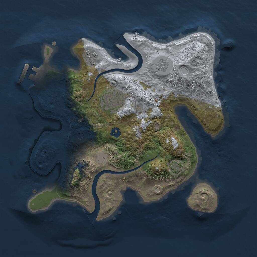 Rust Map: Procedural Map, Size: 2500, Seed: 124595873, 7 Monuments
