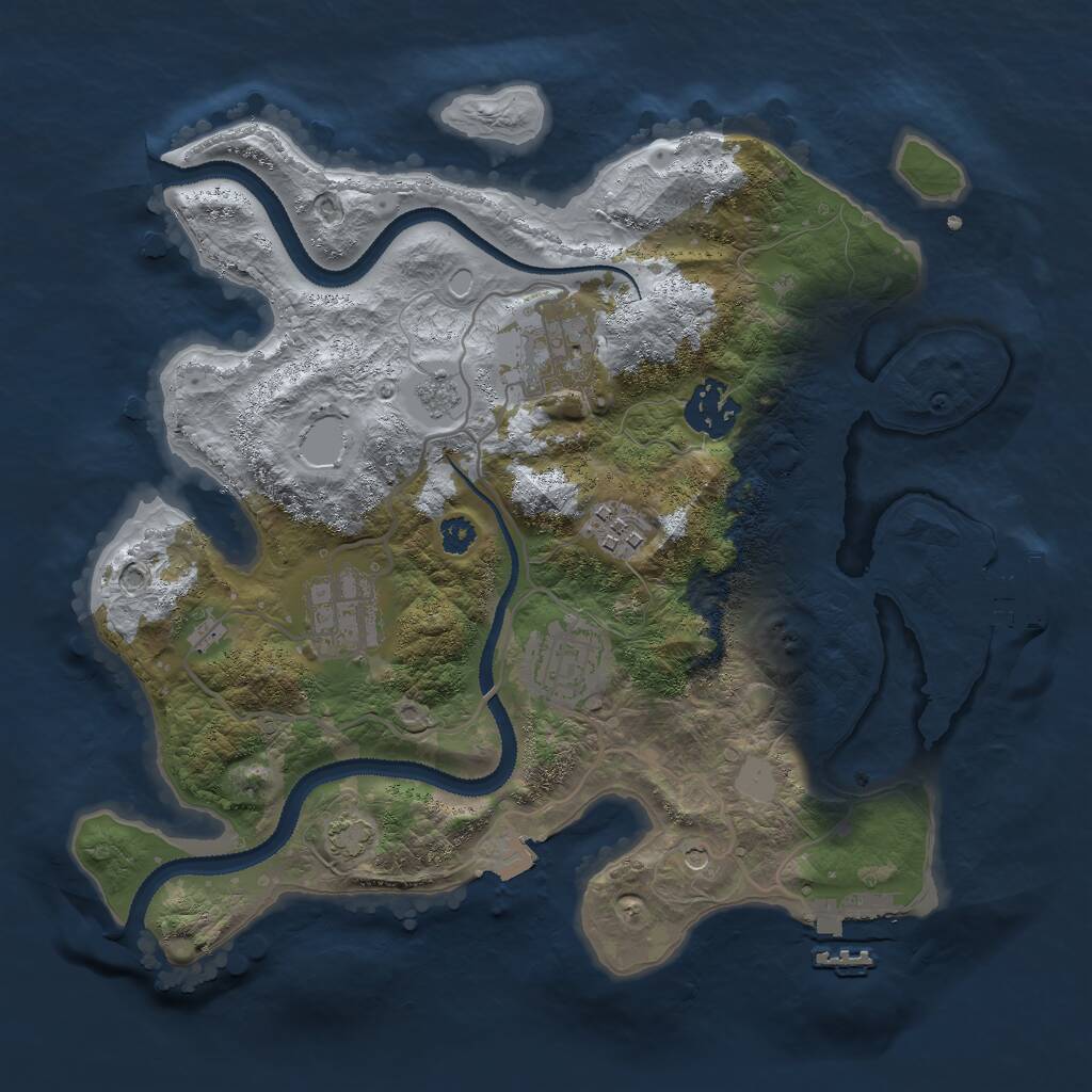 Rust Map: Procedural Map, Size: 3000, Seed: 1572030534, 11 Monuments