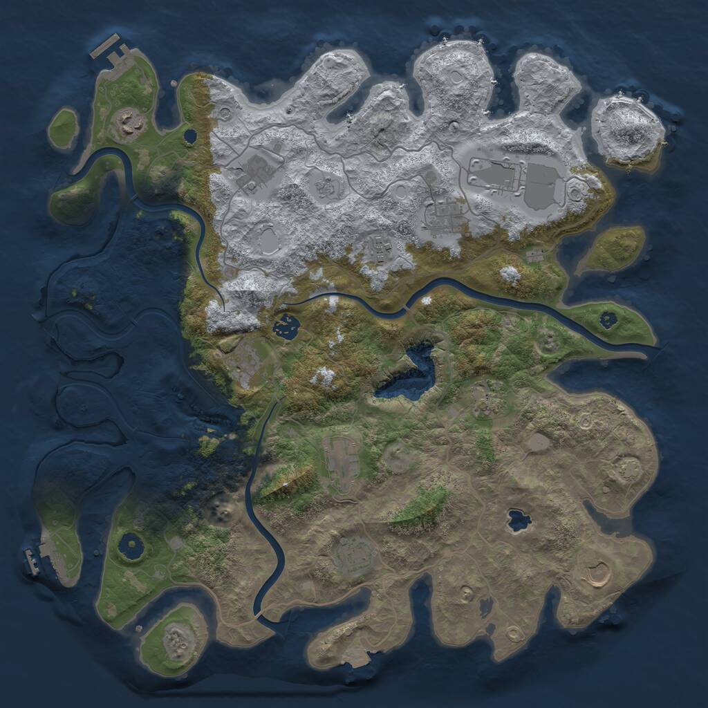 Rust Map: Procedural Map, Size: 4200, Seed: 156432029, 17 Monuments