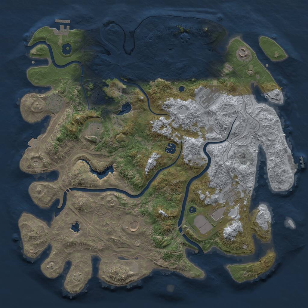 Rust Map: Procedural Map, Size: 4300, Seed: 1128192284, 15 Monuments