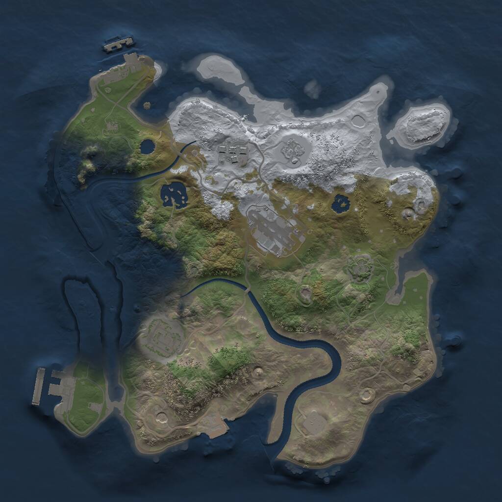 Rust Map: Procedural Map, Size: 2700, Seed: 1272626240, 10 Monuments