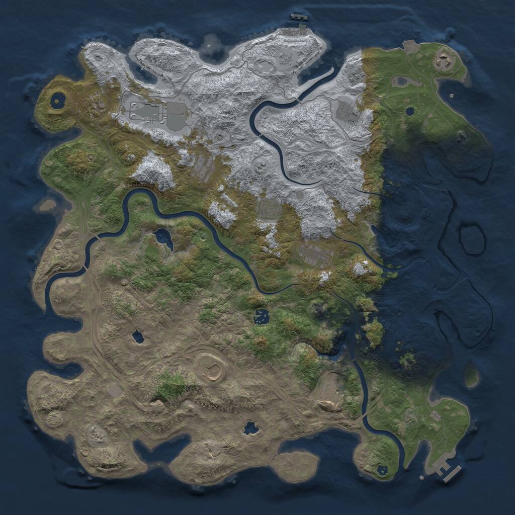Rust Map: Procedural Map, Size: 4800, Seed: 771571984, 17 Monuments