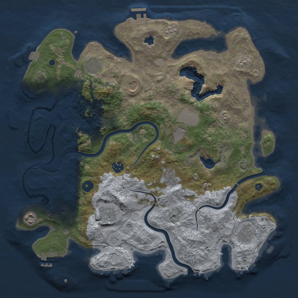 Rust Map: Procedural Map, Size: 4000, Seed: 1003268822, 15 Monuments