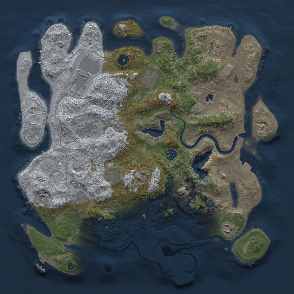 Rust Map: Procedural Map, Size: 4000, Seed: 1854272019, 16 Monuments