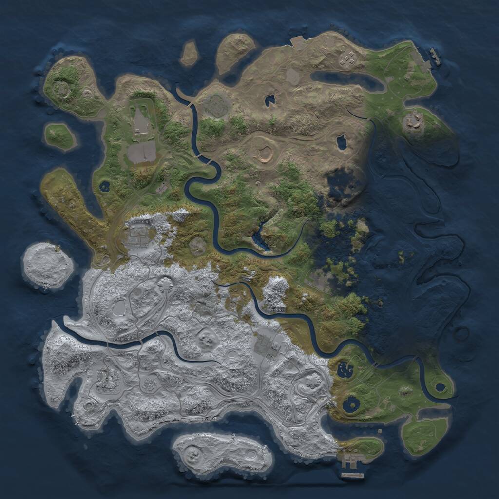 Rust Map: Procedural Map, Size: 4500, Seed: 15107, 17 Monuments