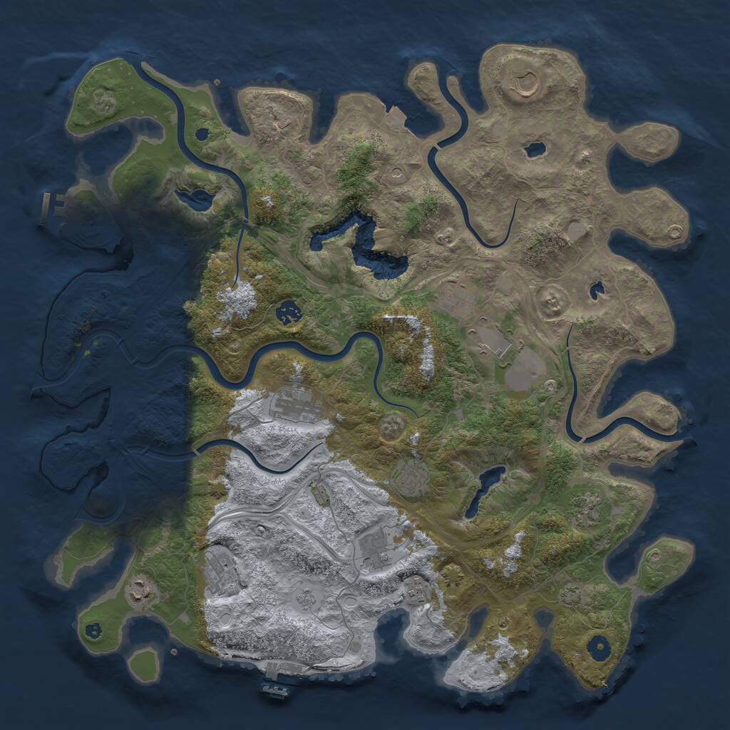 Rust Map: Procedural Map, Size: 4500, Seed: 12500, 17 Monuments