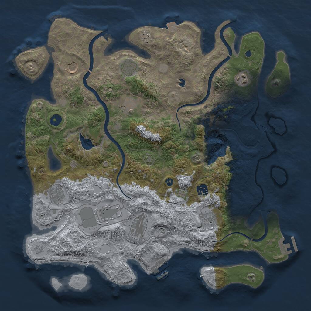 Rust Map: Procedural Map, Size: 4000, Seed: 2037822336, 16 Monuments