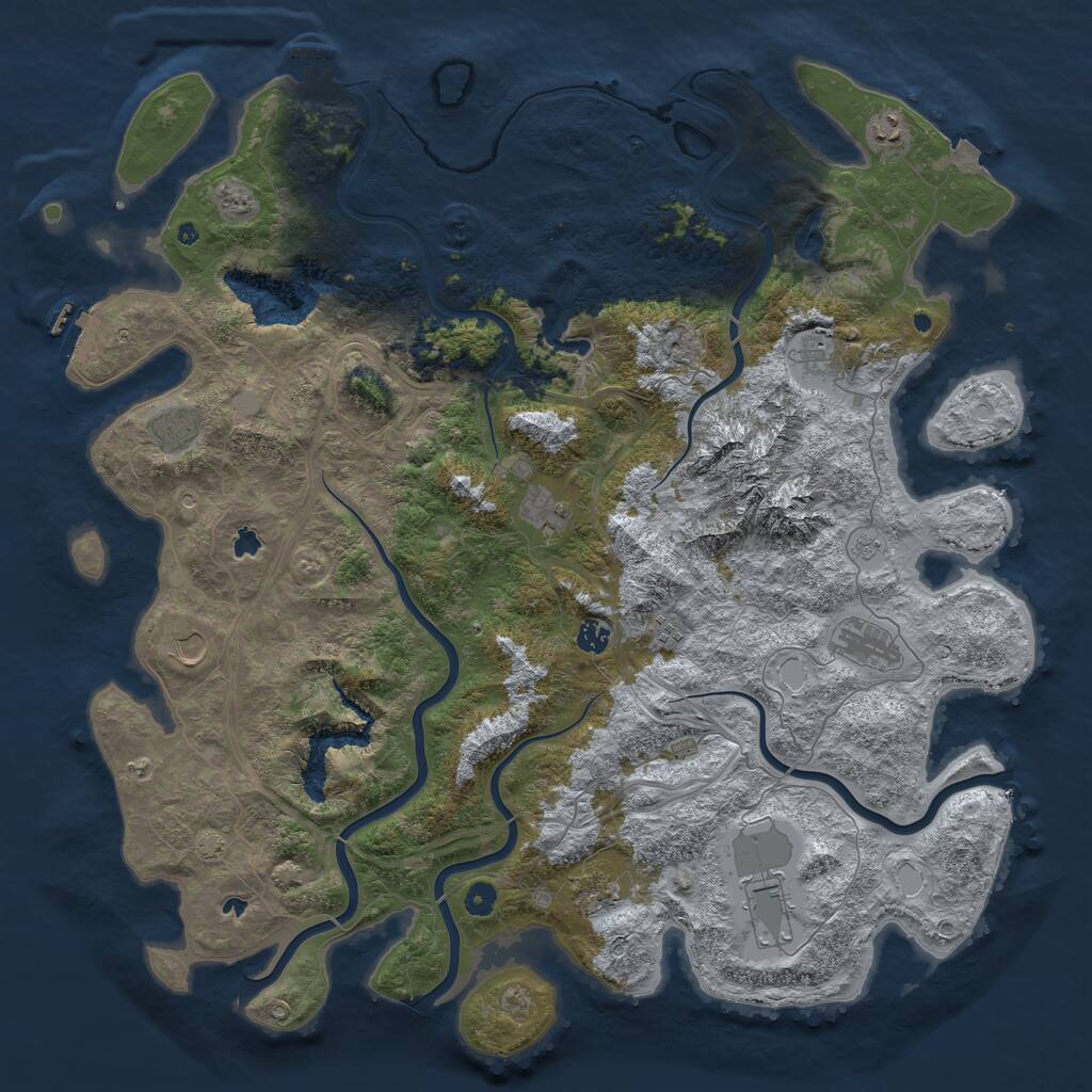 Rust Map: Procedural Map, Size: 5000, Seed: 1633010892, 16 Monuments