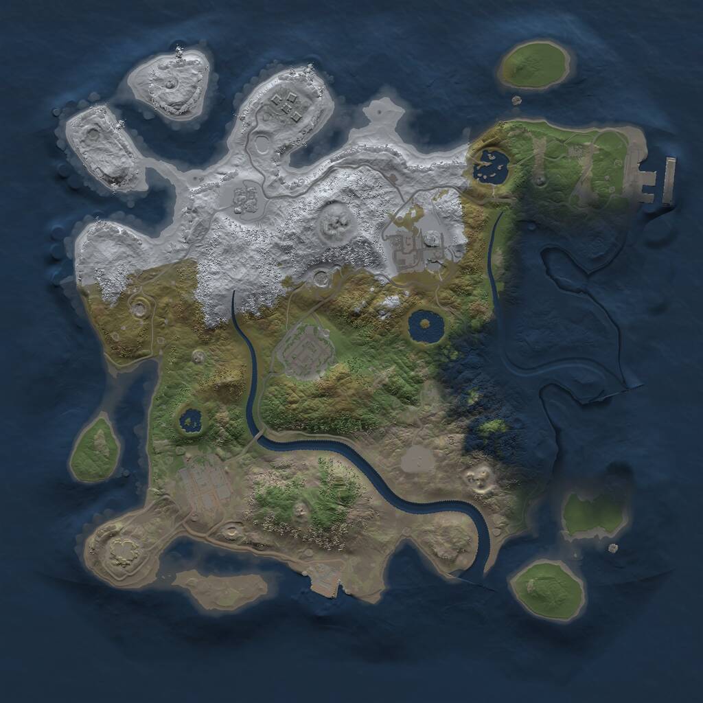 Rust Map: Procedural Map, Size: 3000, Seed: 20134129, 10 Monuments