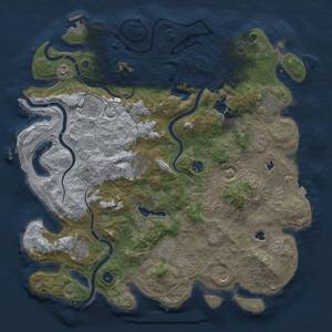 Thumbnail Rust Map: Procedural Map, Size: 4500, Seed: 1060297840, 17 Monuments