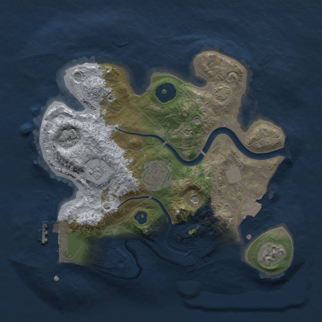 Rust Map: Procedural Map, Size: 2500, Seed: 1245634123, 6 Monuments