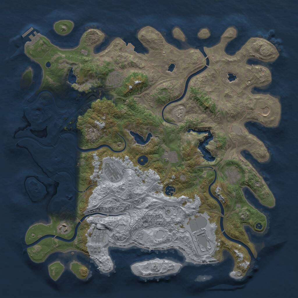 Rust Map: Procedural Map, Size: 4500, Seed: 46012712, 15 Monuments