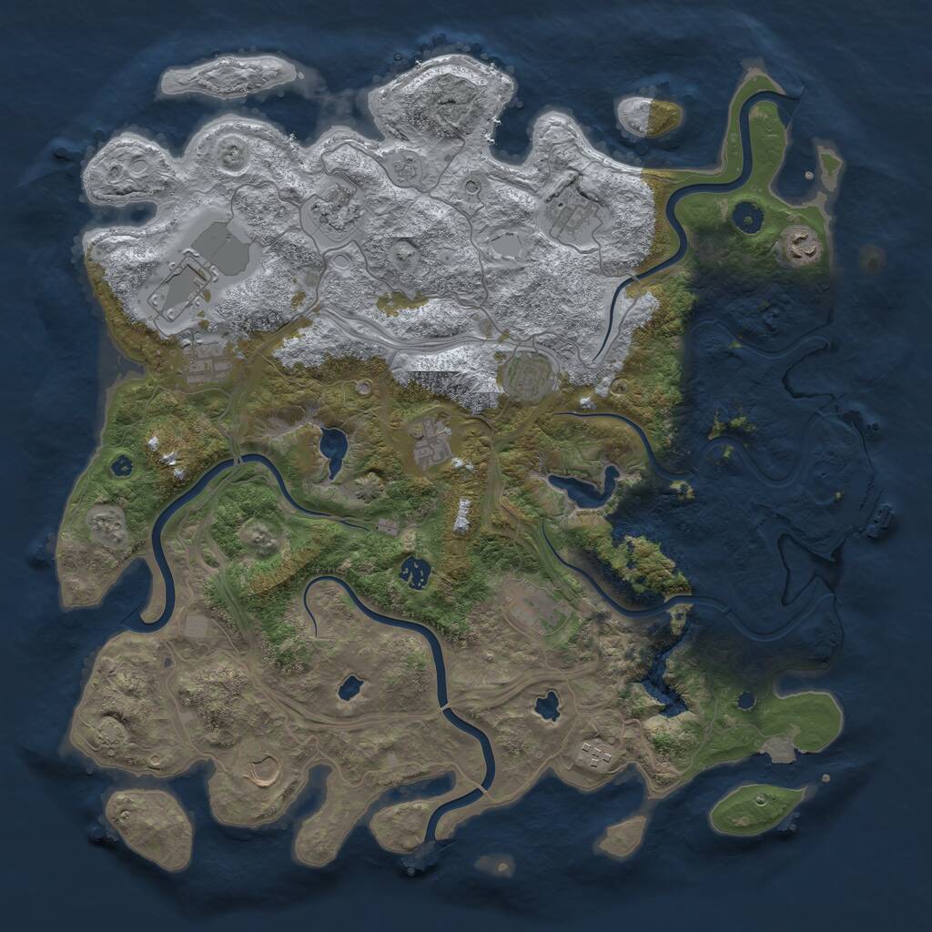 Rust Map: Procedural Map, Size: 4500, Seed: 898319993, 16 Monuments