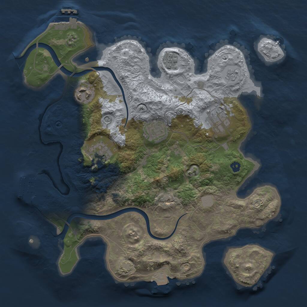 Rust Map: Procedural Map, Size: 3000, Seed: 8548155, 11 Monuments