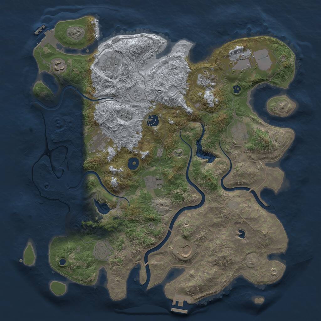 Rust Map: Procedural Map, Size: 4000, Seed: 482720, 17 Monuments