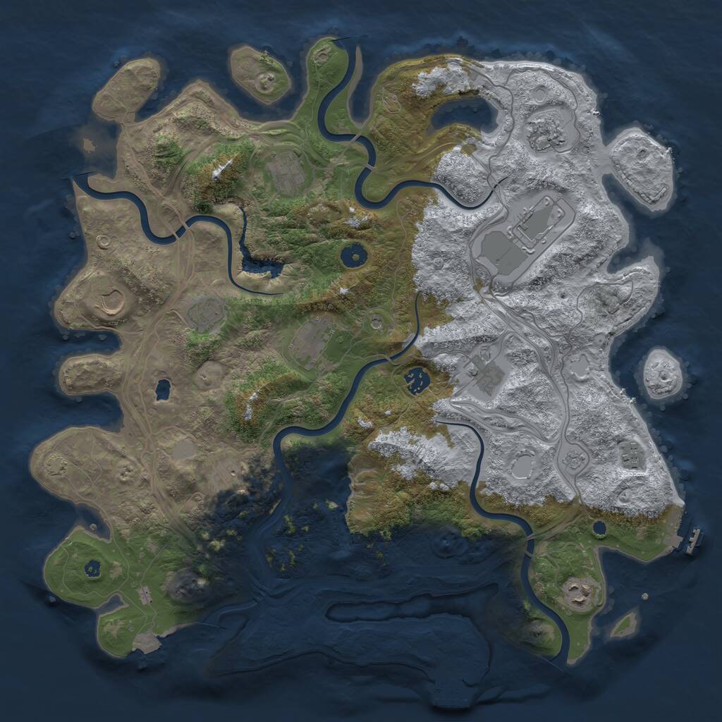 Rust Map: Procedural Map, Size: 4300, Seed: 801173939, 17 Monuments