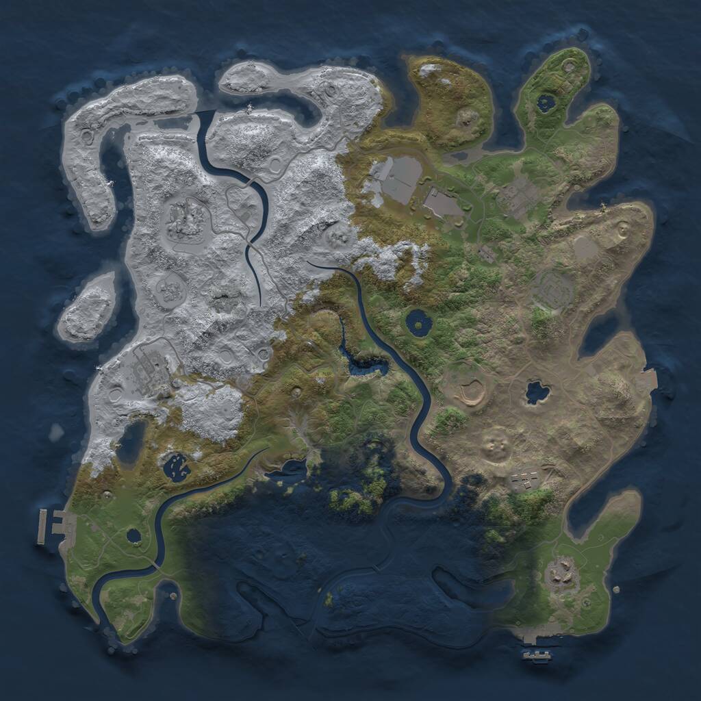 Rust Map: Procedural Map, Size: 4000, Seed: 1223617615, 15 Monuments